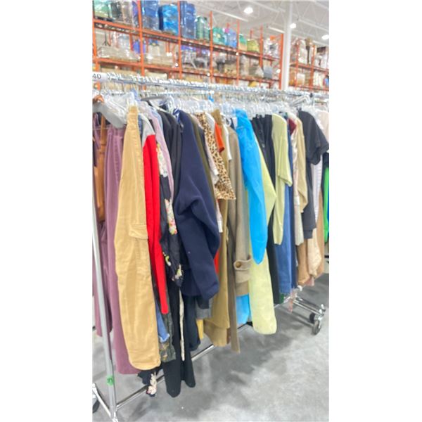 RACK OF ASSORTED WARDROBE CLOTHING *RACK INCLUDED & MUST BE TAKEN*