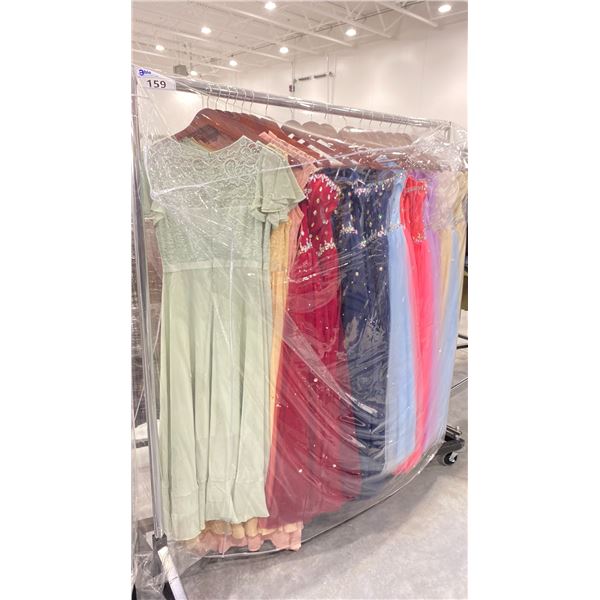 RACK OF ASSORTED WARDROBE CLOTHING *RACK INCLUDED & MUST BE TAKEN*