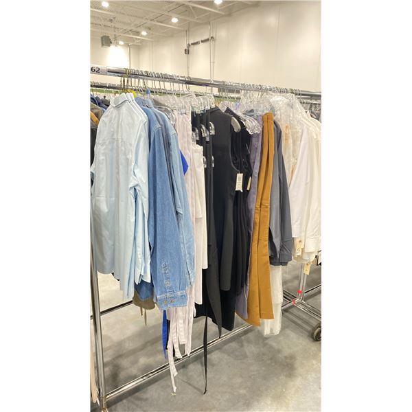 RACK OF ASSORTED WARDROBE CLOTHING *RACK INCLUDED & MUST BE TAKEN*