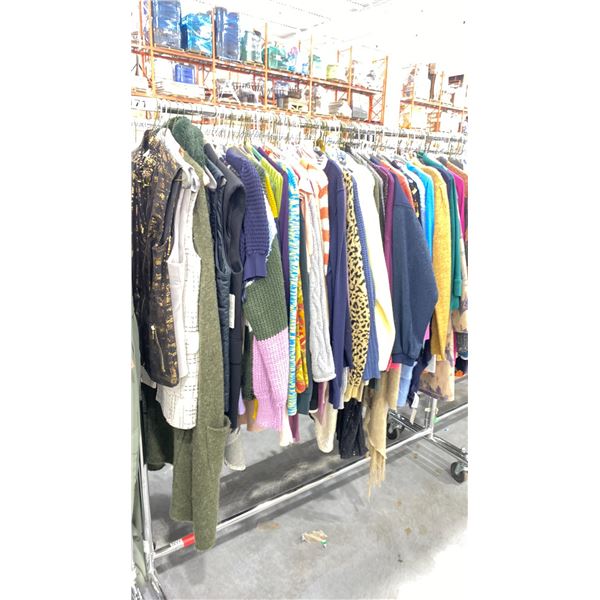 RACK OF ASSORTED WARDROBE CLOTHING *RACK INCLUDED & MUST BE TAKEN*