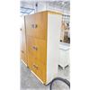 Image 2 : PORTABLE 4 BAY DIGITAL LOCK WOOD PANEL LOCKERS 36"L X 19"W X 72"H