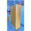 Image 2 : PORTABLE 4 BAY DIGITAL LOCK WOOD PANEL LOCKERS 36"L X 19"W X 72"H