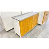 Image 2 : PORTABLE 2 DOOR CABINET 47" X 17" X 30"H (NO HANDLES, SMALL CHIP ON BACK CORNER)
