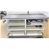 Image 3 : PORTABLE 2 DOOR CABINET 47" X 17" X 30"H (NO HANDLES, SMALL CHIP ON BACK CORNER)