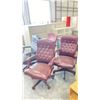 Image 2 : (4) ASSORTED STUFFED LEATHER ROLLING OFFICE CHAIRS