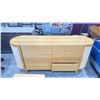 Image 1 : 6 PUSH OPEN DRAWER 2 CANED DOOR DRESSER 68" X 18" X 33"H