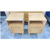 Image 1 : PAIR OF CANED DOOR END TABLES 16" X 15.5" X 27.5"H