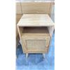 Image 2 : PAIR OF CANED DOOR END TABLES 16" X 15.5" X 27.5"H