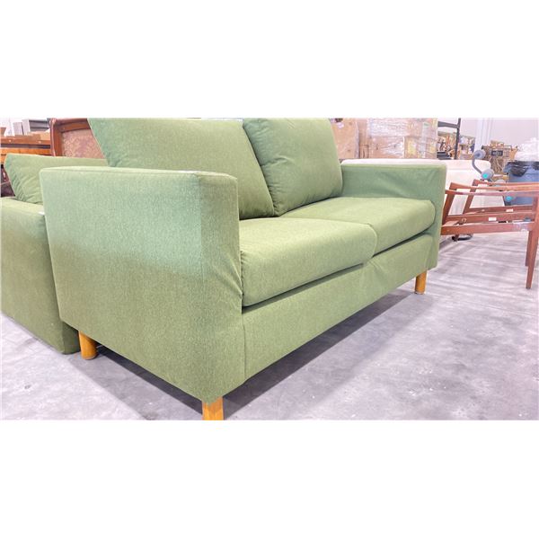 MODERN FABRIC SOFA 64"L (LEGS DETACHED, LOCATED UNDER SOFA)