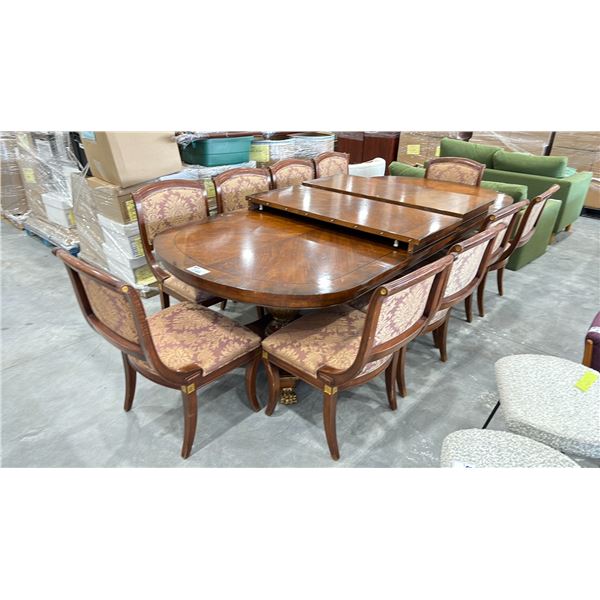 WILLIAM SWITZER DINING TABLE 112" WITH 2 20" LEAVES & 10 CHAIRS