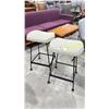 Image 1 : 2 PADDED STOOLS WITH METAL BASE 27"H
