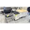 Image 1 : 7 STACKING CHAIRS & (3) ASSORTED ROLLING CABINETS