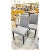 Image 2 : ( 3 ) GREY UPHOLSTERED DINING CHAIRS
