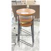 Image 1 : ( 3 ) WOODEN TOP METAL LEG STOOLS
