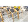 Image 1 : ( 4 ) WOODEN/LEATHER CHAIRS