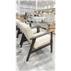 Image 3 : ( 4 ) DARK WOODEN CHAIRS WITH OFF WHITE CUSHIONS