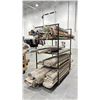 Image 2 : MOBILE METAL PRODUCT CART WITH ROLLS OF AREA RUGS & ASSORTED WOODEN BLINDS - PRODUCT CARTS MEASURES