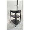 Image 1 : 3 TIER BLACK METAL POWER READY AV CART