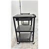 Image 2 : 3 TIER BLACK METAL POWER READY AV CART
