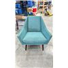 Image 2 : RETRO TURQUOISE UPHOLSTERED ARMCHAIR
