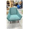Image 2 : RETRO TURQUOISE UPHOLSTERED ARMCHAIR
