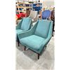 Image 2 : RETRO TURQUOISE UPHOLSTERED ARMCHAIRS