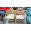 Image 1 : PAIR OF WOODEN SWIVEL CHAIRS WITH CUSHIONS