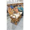 Image 2 : PAIR OF WOODEN SWIVEL CHAIRS WITH CUSHIONS