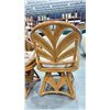 Image 3 : PAIR OF WOODEN SWIVEL CHAIRS WITH CUSHIONS