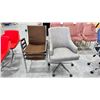 Image 1 : GREY CONTEMPORARY OFFICE CHAIR & 3 BROWN STACKING CLIENT CHAIRS