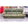 Image 1 : GREEN LEATHER COUCH & GREEN LEATHER ARMCHAIR