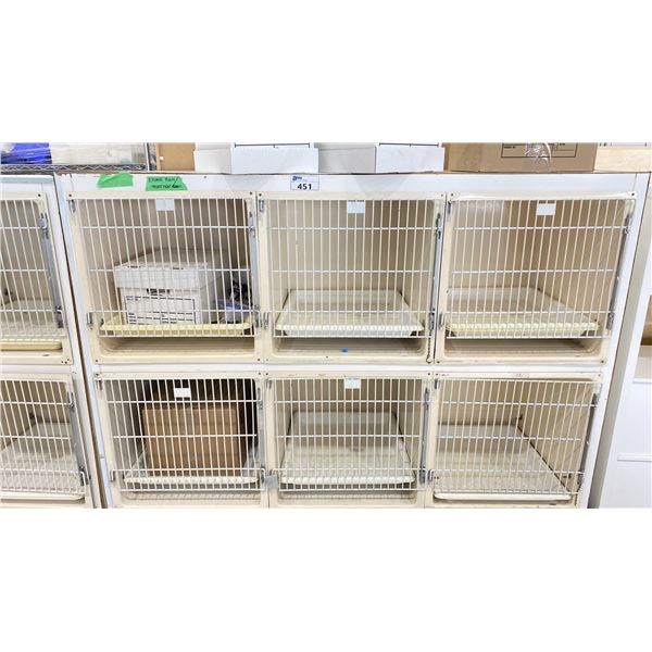PORTABLE 6-BAY SMALL ANIMAL CAGE CABINET 79" X 24" X 60"H WITH PROP CONTENTS