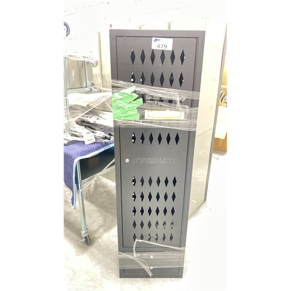 METAL GUN CABINET WITH KEYS 18" X 12" X 65"H