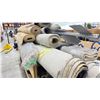 Image 2 : LARGE WOOD ROLLING CART WITH ASSORTED CARPET, AREA RUG & RUBBER MAT CONTENTS (CART INCLUDED & MUST