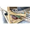 Image 3 : LARGE WOOD ROLLING CART WITH ASSORTED CARPET, AREA RUG & RUBBER MAT CONTENTS (CART INCLUDED & MUST