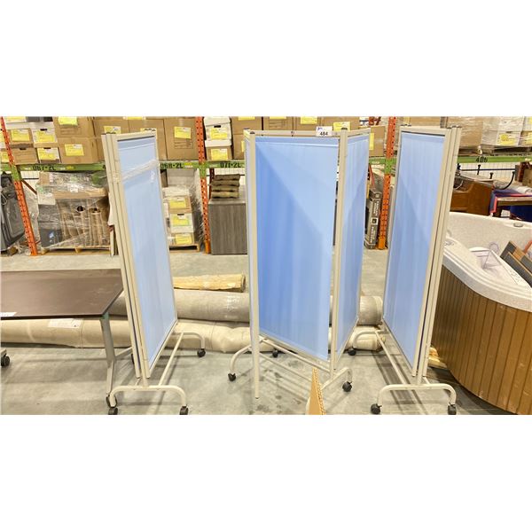 (3) PORTABLE 3 PANEL MEDICAL SCREENS