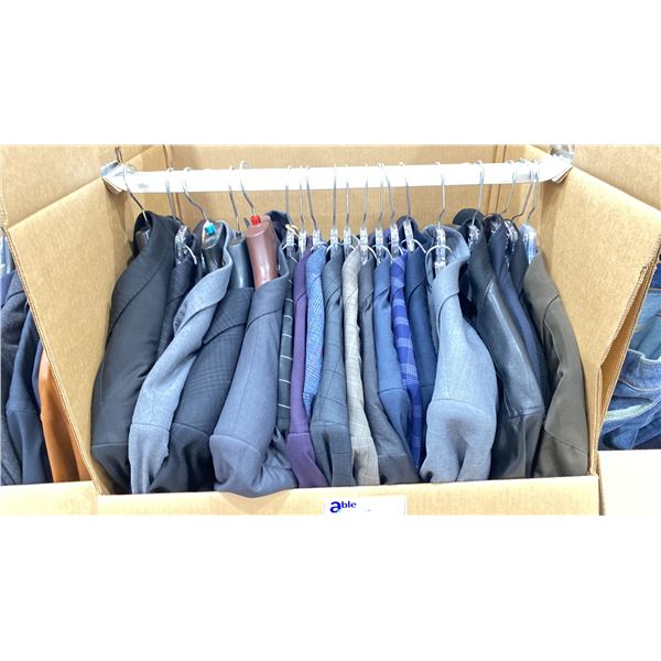 WARDROBE BOX OF ASSORTED CLOTHING (BOX AND ALL CONTENTS MUST BE TAKEN)