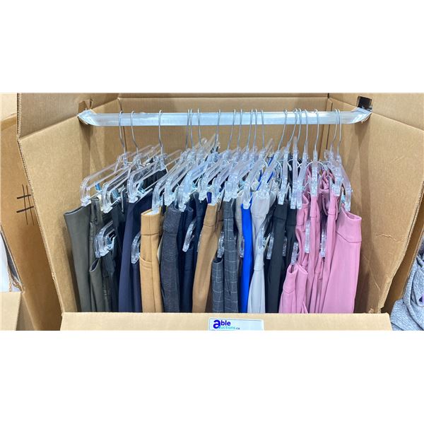 WARDROBE BOX OF ASSORTED CLOTHING (BOX AND ALL CONTENTS MUST BE TAKEN)