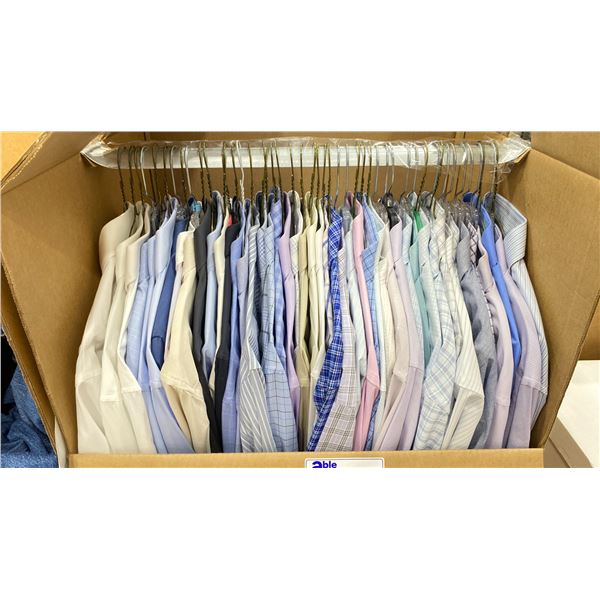 WARDROBE BOX OF ASSORTED CLOTHING (BOX AND ALL CONTENTS MUST BE TAKEN)