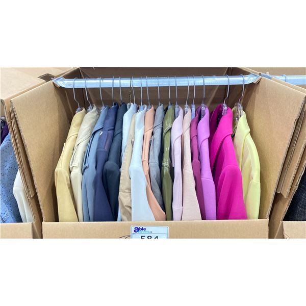 WARDROBE BOX OF ASSORTED CLOTHING (BOX AND ALL CONTENTS MUST BE TAKEN)