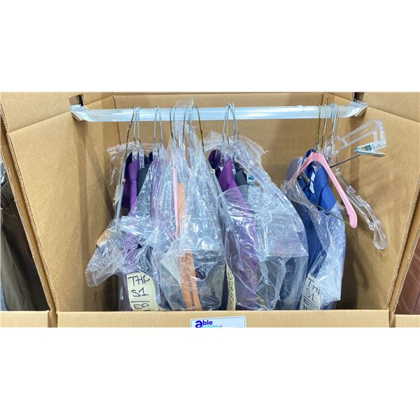 WARDROBE BOX OF ASSORTED CLOTHING (BOX AND ALL CONTENTS MUST BE TAKEN)