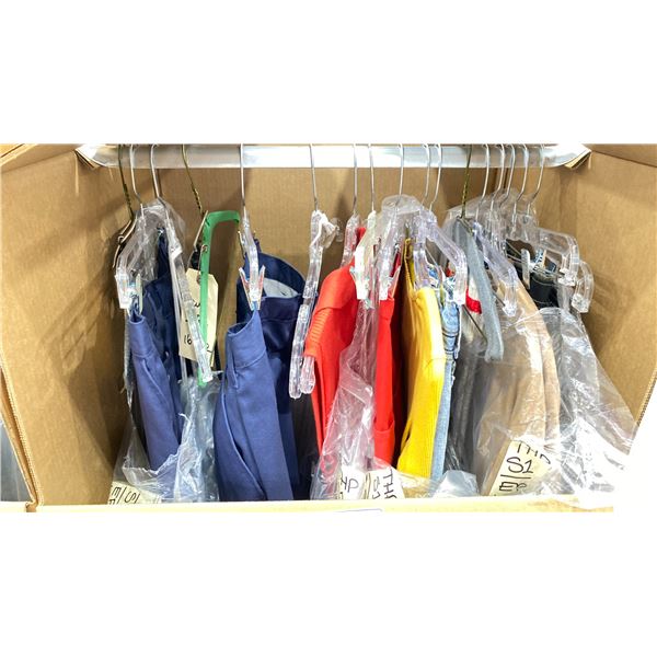 WARDROBE BOX OF ASSORTED CLOTHING (BOX AND ALL CONTENTS MUST BE TAKEN)
