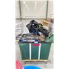 Image 1 : ROLLING BIN OF ASSORTED SHOW PROPS (BIN INCLUDED & MUST BE TAKEN)