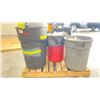 Image 3 : PORTABLE JANITOR'S CART & PALLET OF ASSORTED WASTE BINS (CONTENTS OF WASTE BINS NOT INCLUDED)