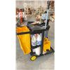 Image 4 : PORTABLE JANITOR'S CART & PALLET OF ASSORTED WASTE BINS (CONTENTS OF WASTE BINS NOT INCLUDED)