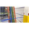 Image 2 : (20) PIECES OF BLUE METAL FENCING 112" X 69" PER PIECE WITH FEET & OVERHEAD LOCKS