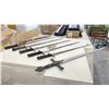 Image 1 : (5 )METAL PROP SWORDS, (1) RUBBER PROP SWORD AND ONE REAL SHORT SWORD WITH SHEATH