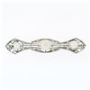 Image 2 : Antique Art Deco Black Starr Frost Platinum GIA Natural Pearl & Diamond Bar Pin