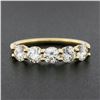 Image 2 : 18k Yellow Gold 1.22 ctw Round Ideal Low Profile Diamond 5 Stone Stack Band Ring