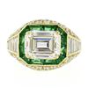 Image 6 : Estate 18k Yellow Gold 6.07 ctw GIA Emerald Cut & Baguette Diamond Engagement Ri